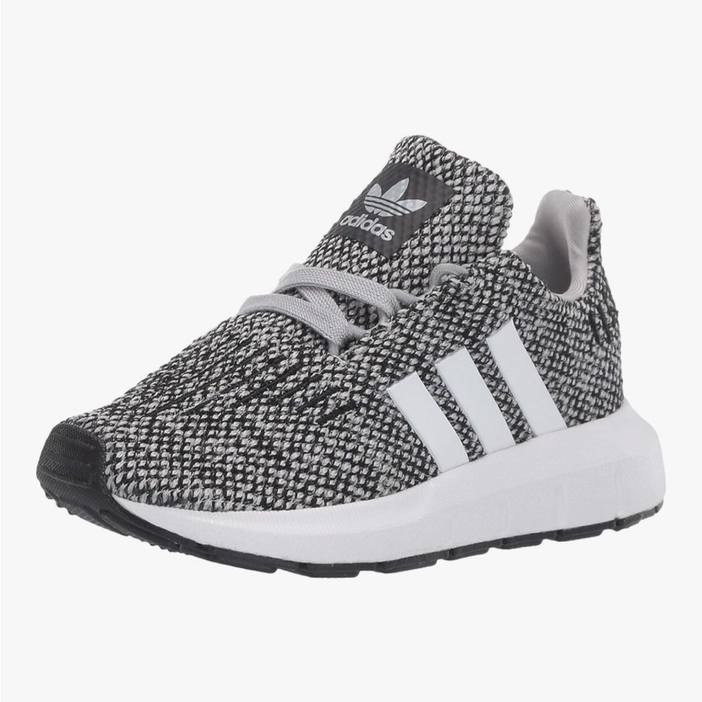 Adidas Kids' Gray and White Sneakers. Size 5